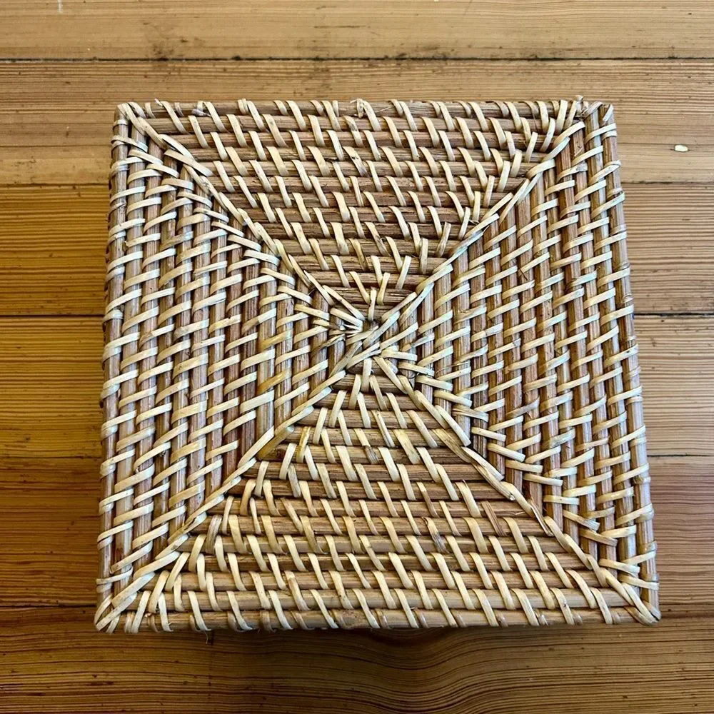 Container Store Rattan Cube with Handles Natural. - Picture 7 of 8